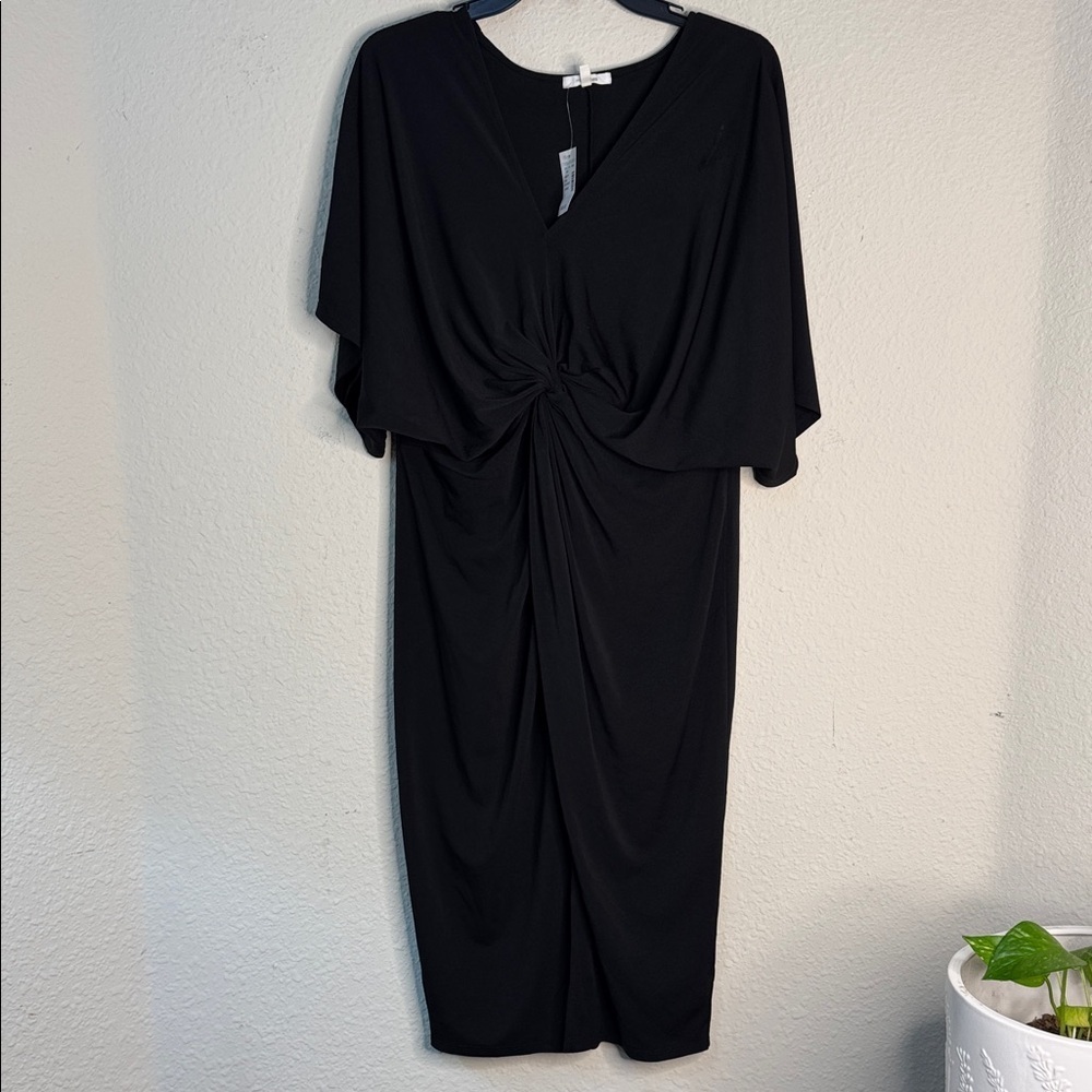Maurices Black Midi Dress with Knot Detail